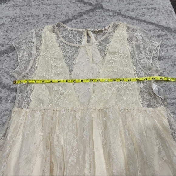 NWT Altar'd State Ivory Lace Midi Short Sleeve Dress - Picture 12 of 13